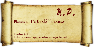 Maasz Petróniusz névjegykártya